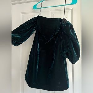 BRAND NEW ASOS green velvet holiday dress